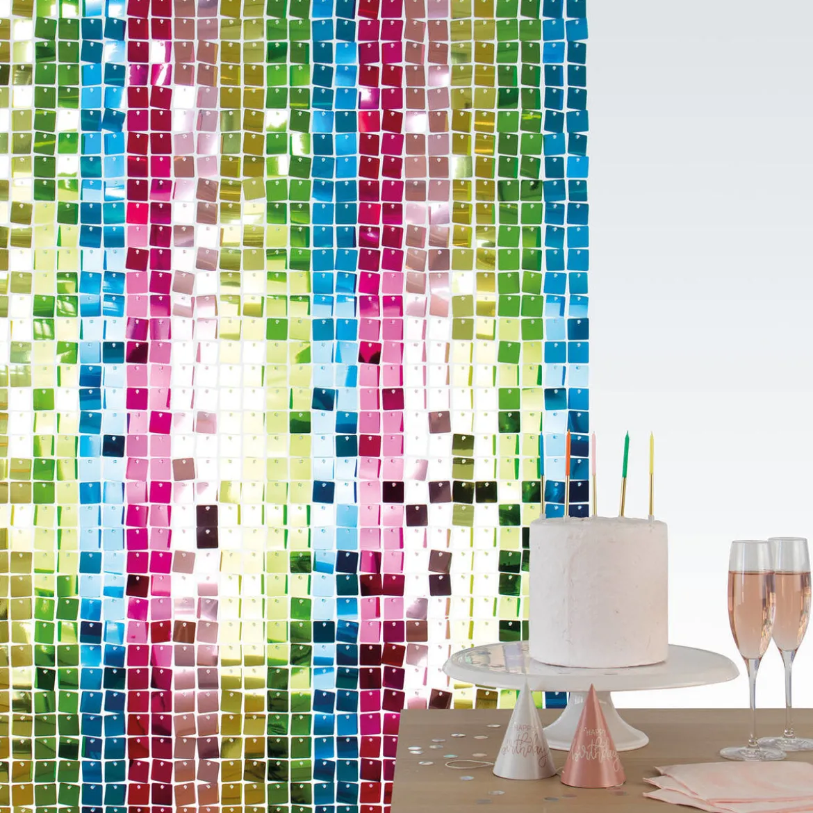 Backdrop paljettpanel, multi 30x30 cm 12 st