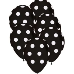Ballonger, prickiga svart/vit 6 st