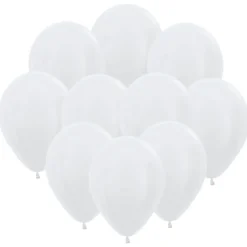 Ballonger, satin vit 10 st