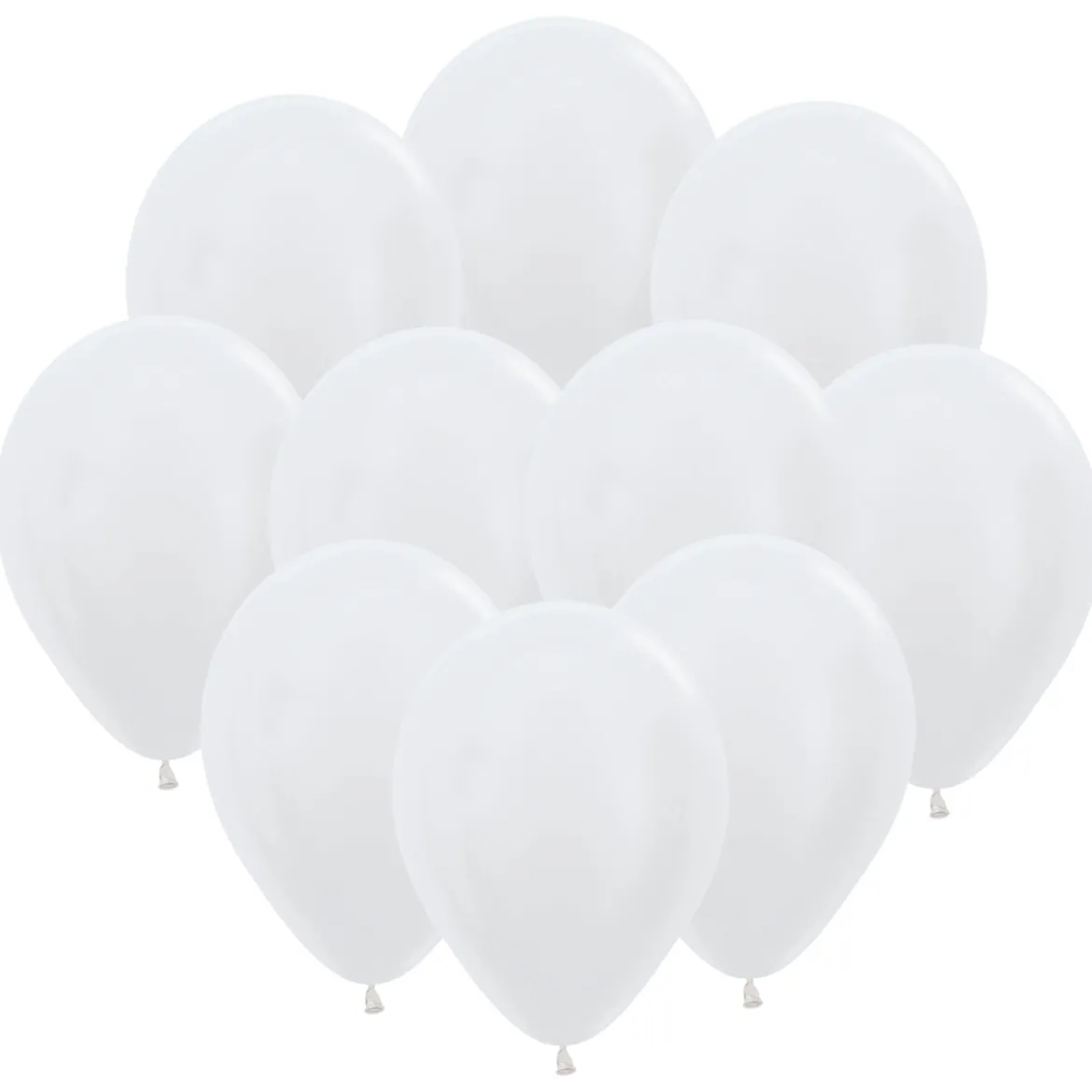 Ballonger, satin vit 10 st