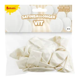 Ballonger, satin vit 10 st