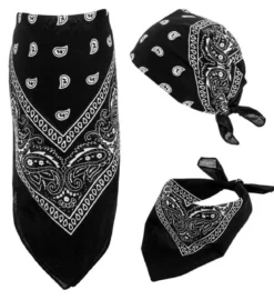 Bandana, svart 55x55 cm