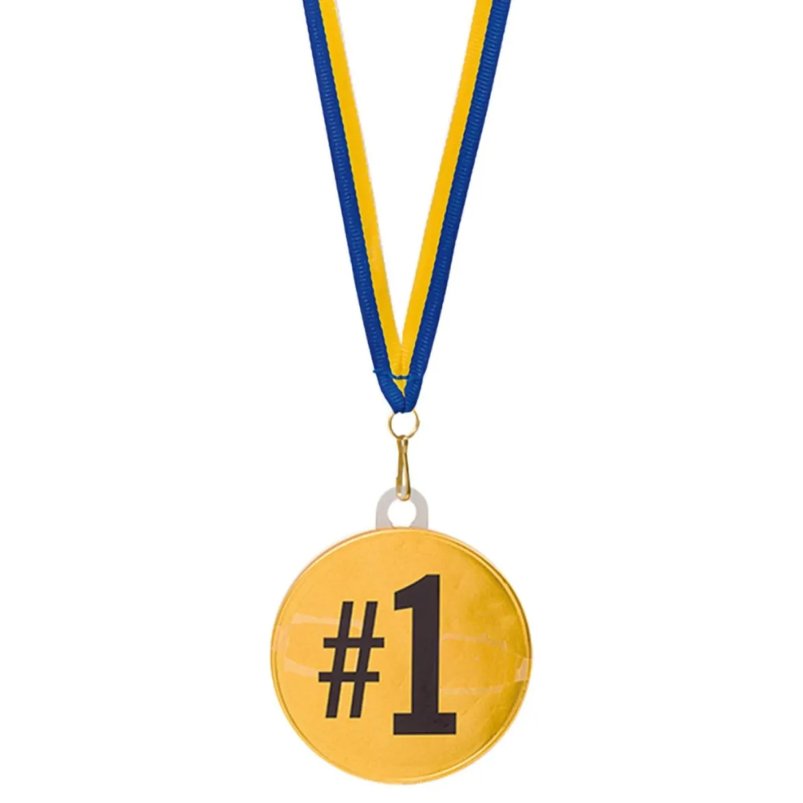 Chokladmedalj, blågult band "#1" 23 g