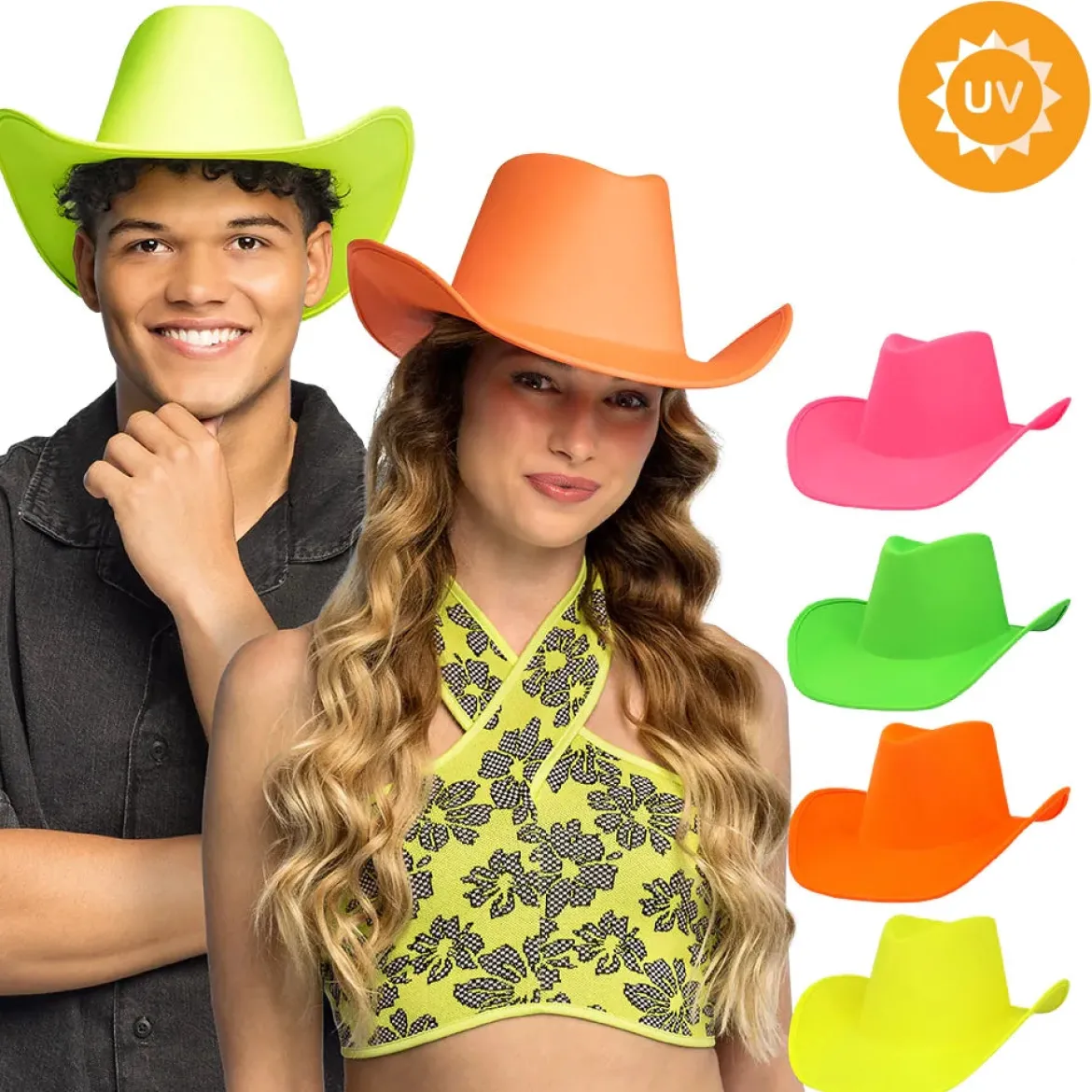 Cowboyhatt, neon orange