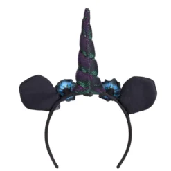 Diadem, enhörning svartglitter