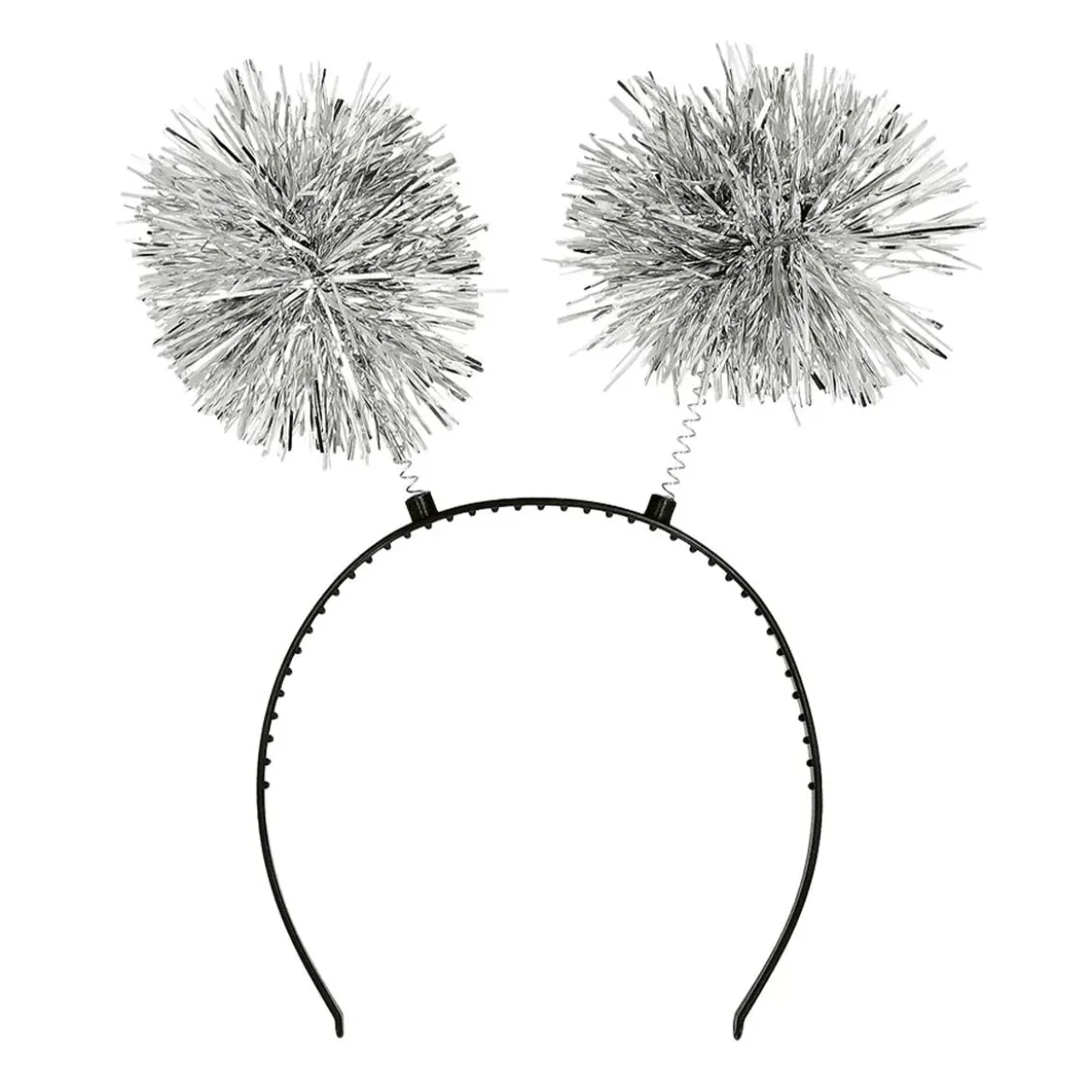 Diadem, pompom silver