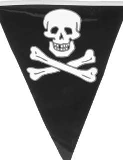 Flaggirlang, dödskalle pirat 30x20 cm 6 m