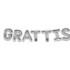 Folieballong, girlang grattis silver 35 cm