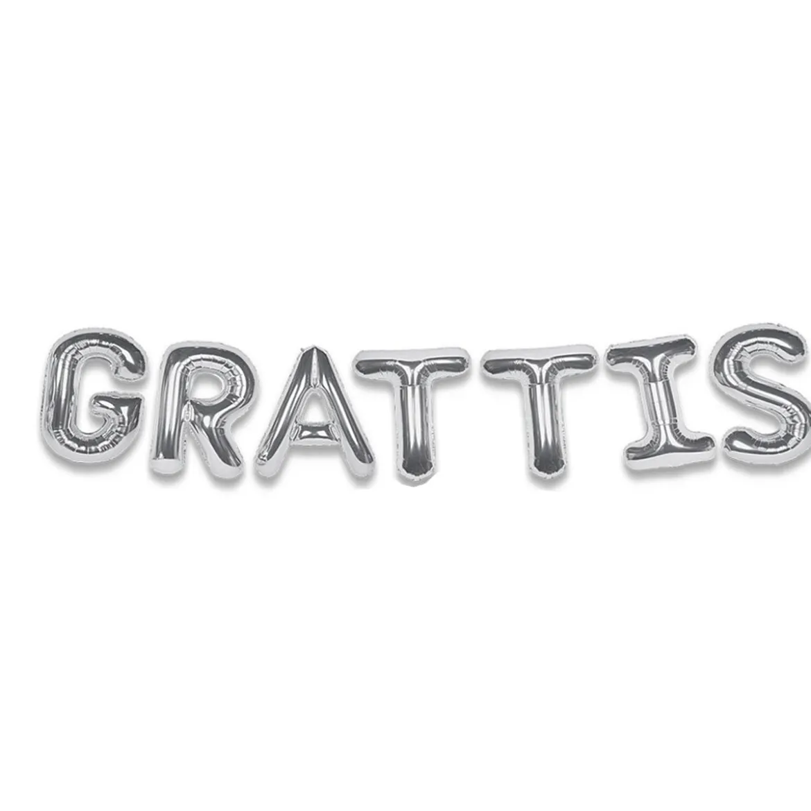 Folieballong, girlang grattis silver 35 cm