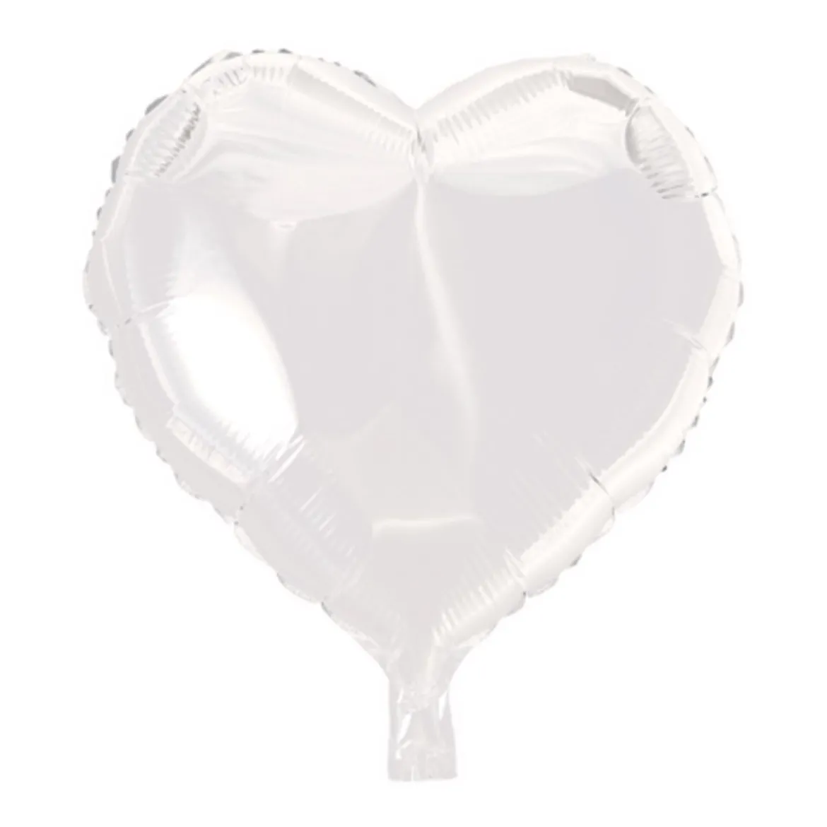 Folieballong, hjärta vit 45 cm