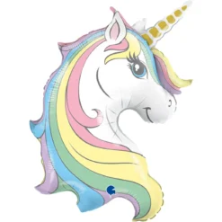 Folieballong, Macaron Unicorn Head Shape 99 cm