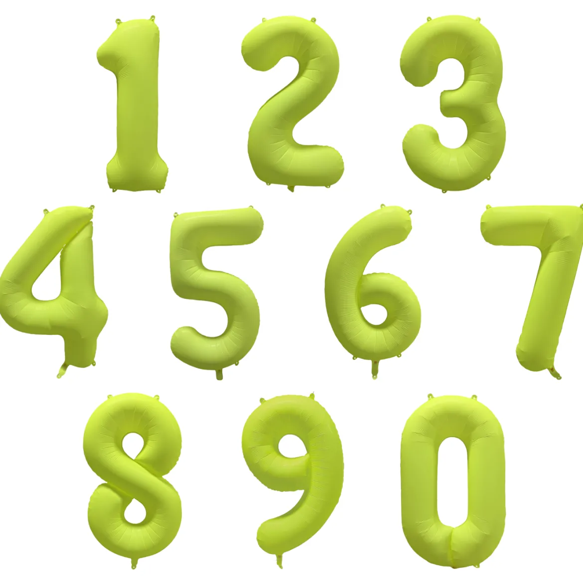 Folieballong siffra, 1 neon gul 86 cm