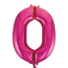 Folieballong, siffra 0 rosa 86 cm