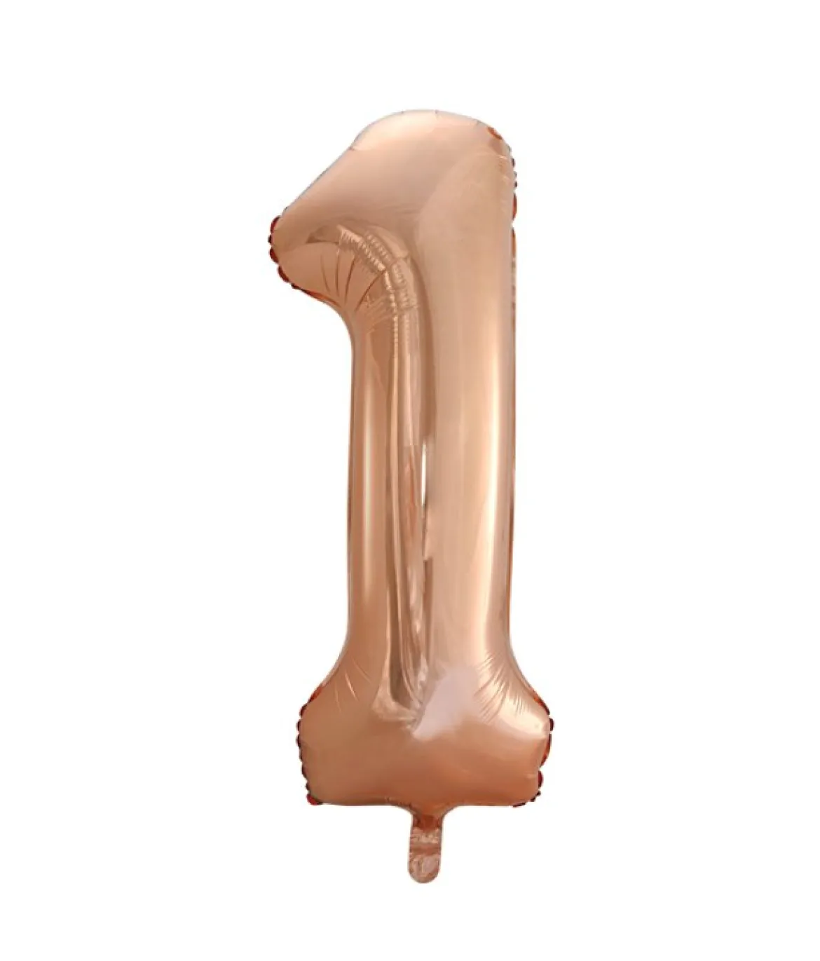 Folieballong, siffra 1 roséguld 86 cm