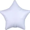 Folieballong, stjärna metallic vit 48 cm