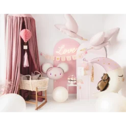 Folieballong, stork ljusrosa 103x60 cm