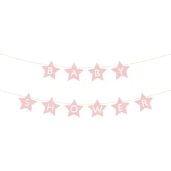 Girlang, baby shower ljusrosa 290x16,5 cm