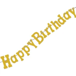 Girlang, happy birthday guld 320 cm