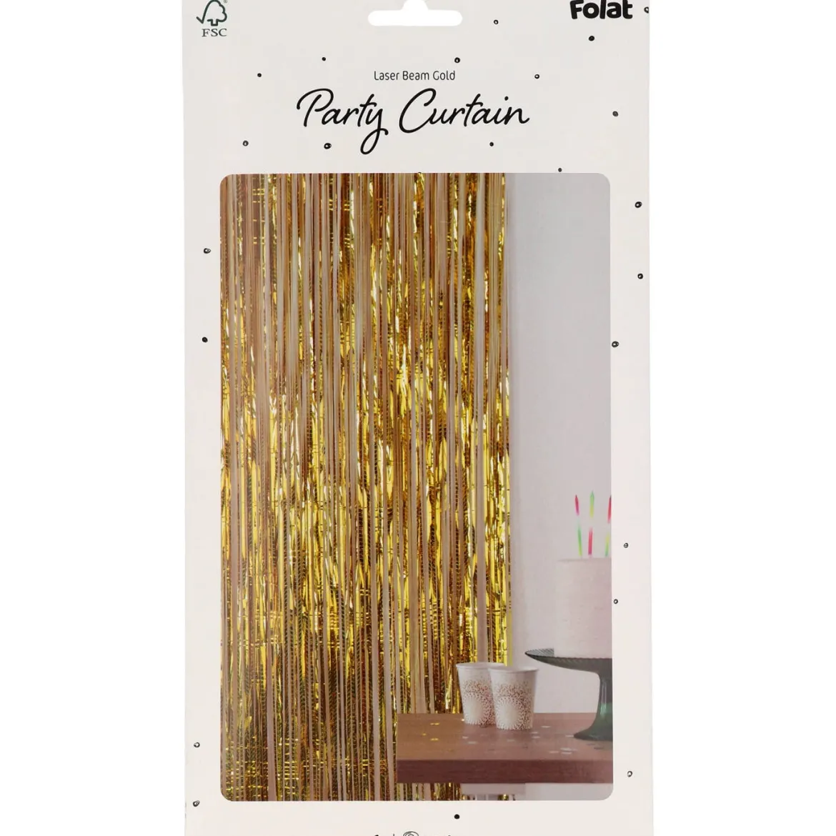 Glitterdraperi, guld 1x2 m