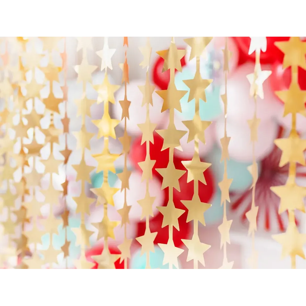 Glitterdraperi, stjärnor guld 100x245 cm