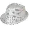 Glitterhatt, fedora silver