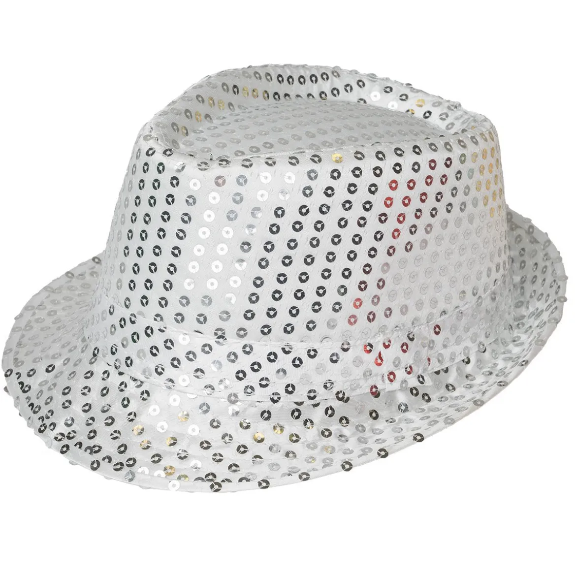 Glitterhatt, fedora silver
