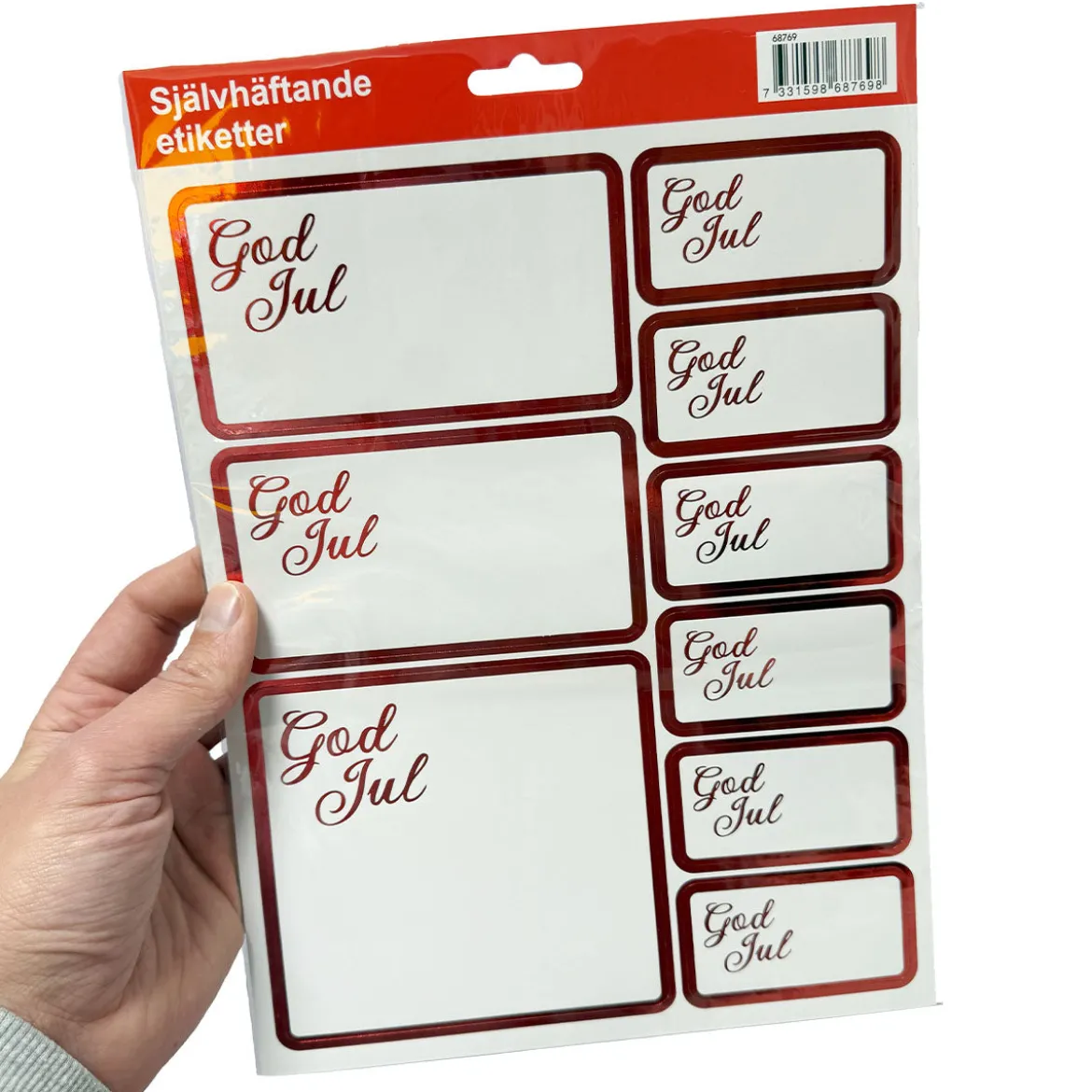 Juletiketter, god jul 9 st