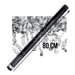 Konfettibomb, silver streamers 80 cm