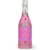 Konfettikanon, champagneflaska rosa glitter 33,5 cm