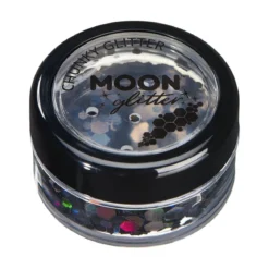 Moon Glitter Holographic Chunky Glitter, black 3 g