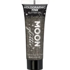 Moon Glitter Holographic Fine Glitter Gel, svart 12 ml