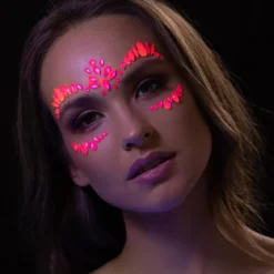 Moon Neon UV kroppsstenar, Intense Pink Face Jewels
