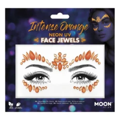 Moon Neon UV kroppsstenar, Intense Orange Face Jewels