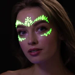 Moon Neon UV kroppsstenar, Intense Yellow Face Jewels