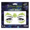 Moon Neon UV kroppsstenar, Intense Green Face Jewels