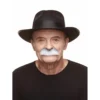 Mustasch, barkeep grå/vit