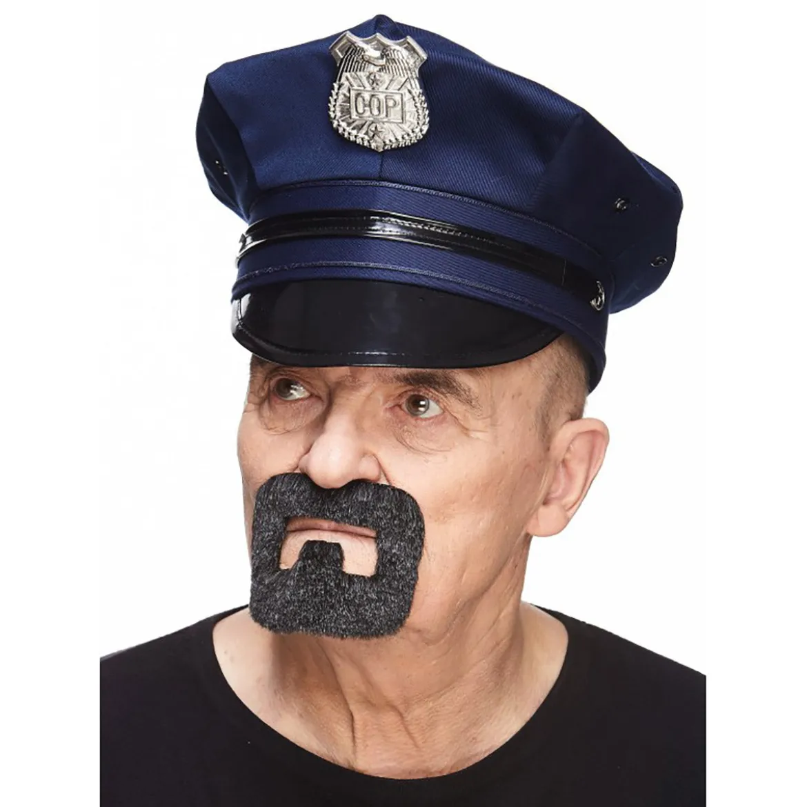 Mustasch, handyman grå/vit