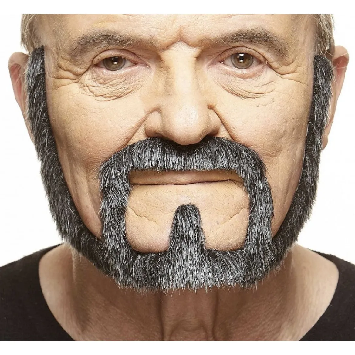 Mustasch med skägg, captain svart/vit