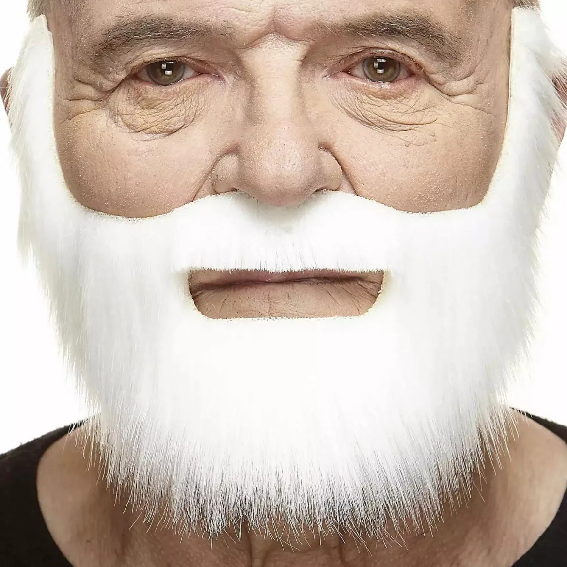 Mustasch med skägg, fisherman vit