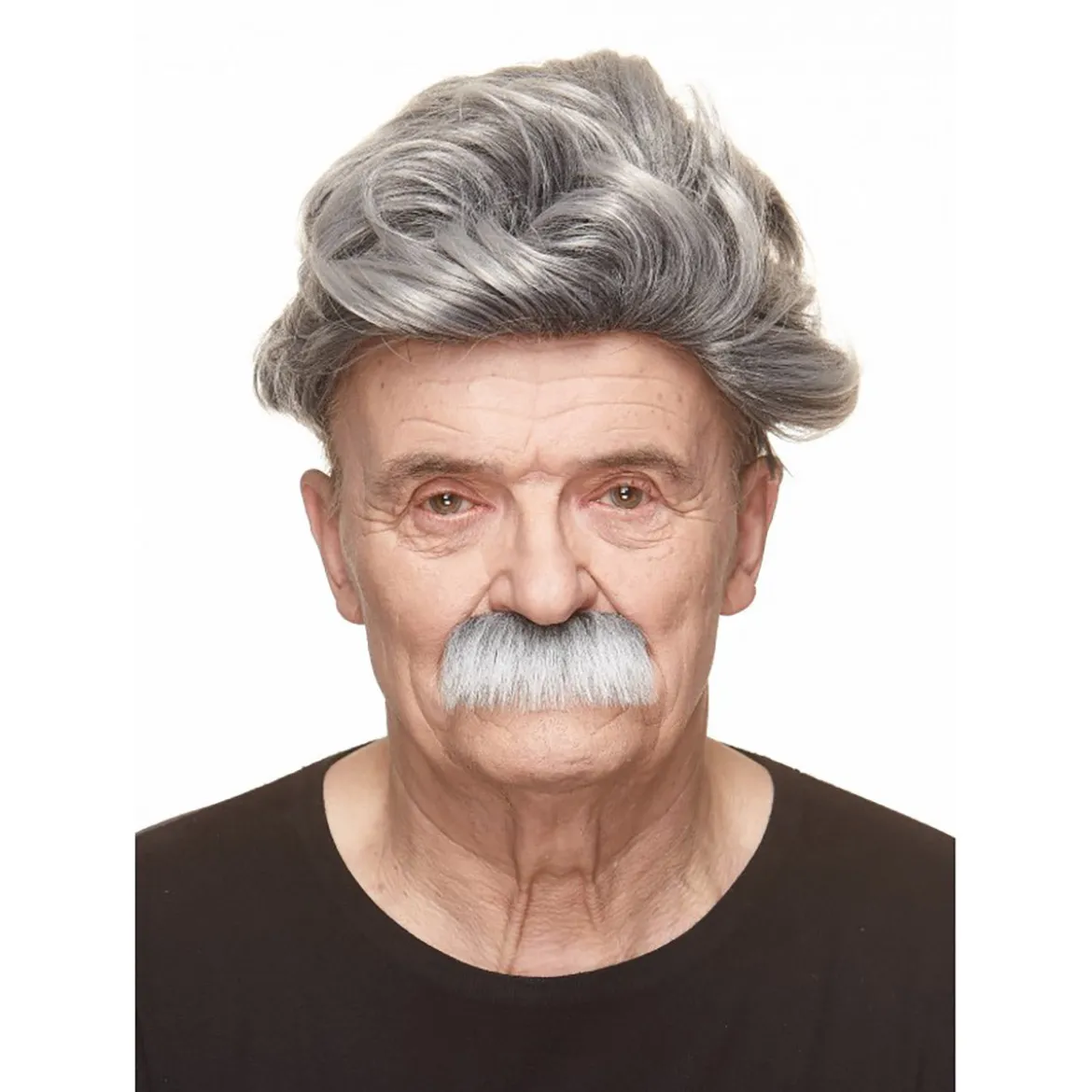 Mustasch, professor grå/vit