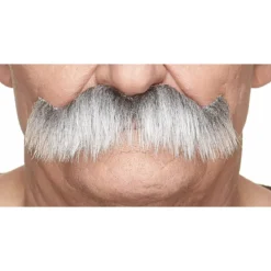 Mustasch, sheriff grå/vit
