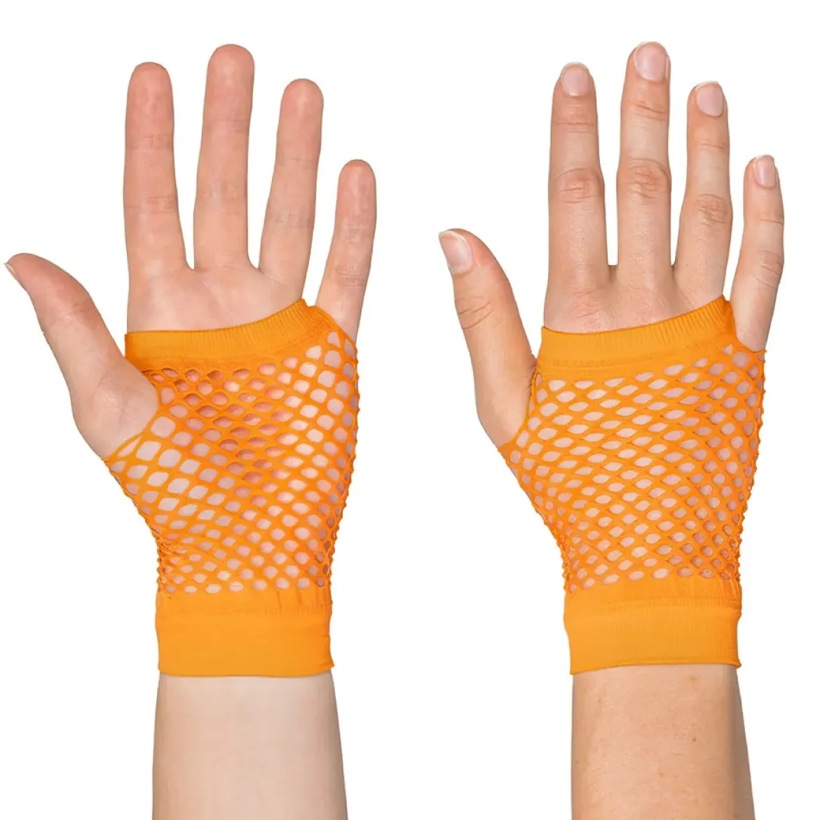 Näthandskar, neon orange korta 80-tal