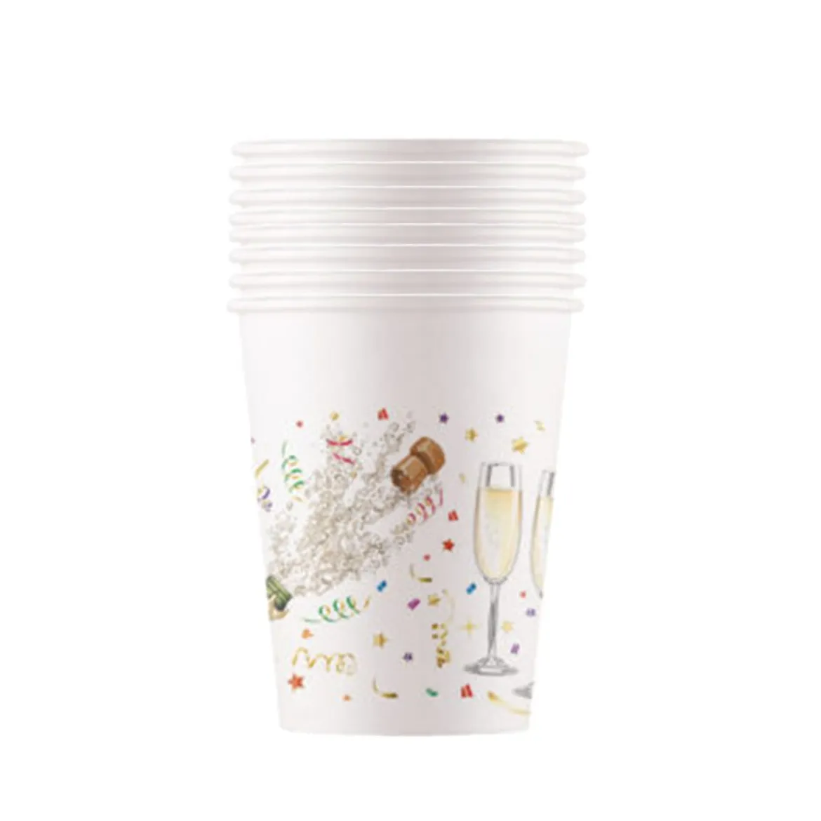 Pappersmuggar, champagne party 200 ml 8 st