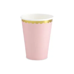 Pappersmuggar, ljusrosa 220 ml 6 st