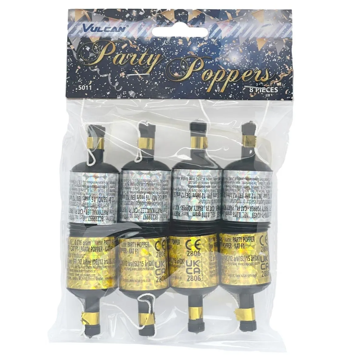 Partypopper, guld & silver 20 st
