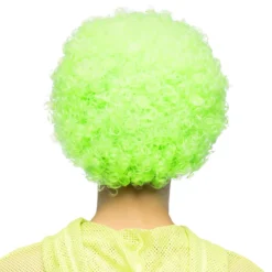 Peruk, curly neon grön