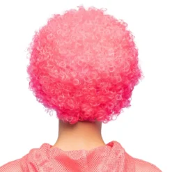 Peruk, curly neon rosa