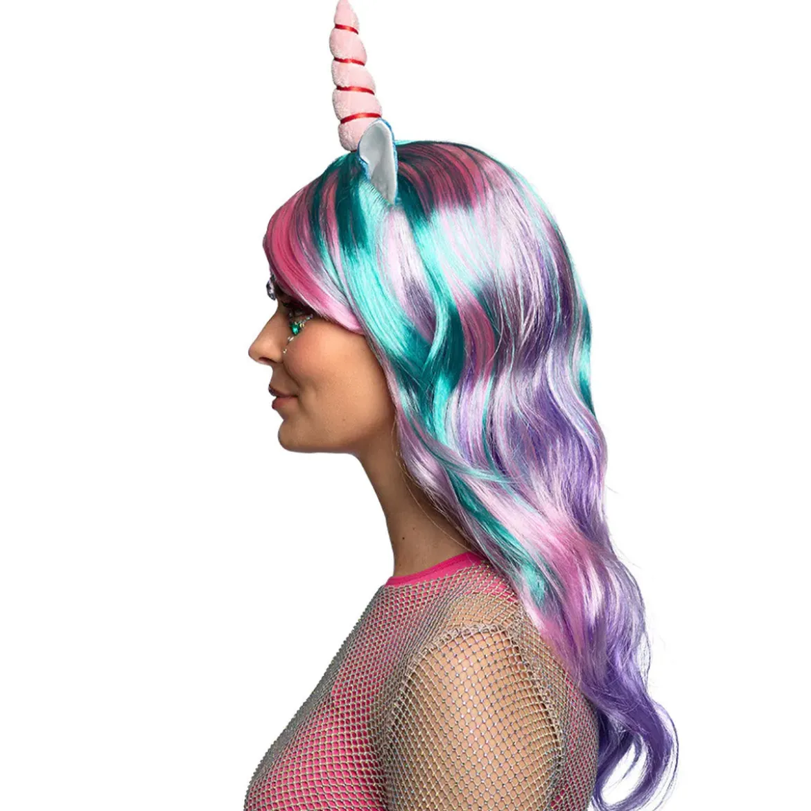 Peruk, enhörning multi color