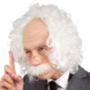 Peruk, professor med mustach och glasögon