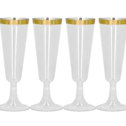 Plastglas, guld 4 st